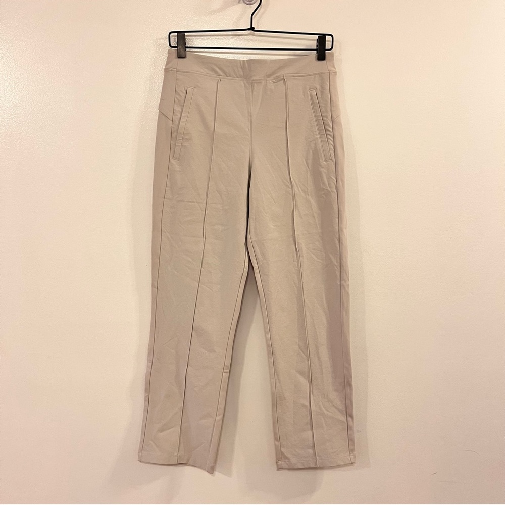 Athleta Cream Stretch Jogger Track Trouser Straight Leg Pants Women’s Size 6
